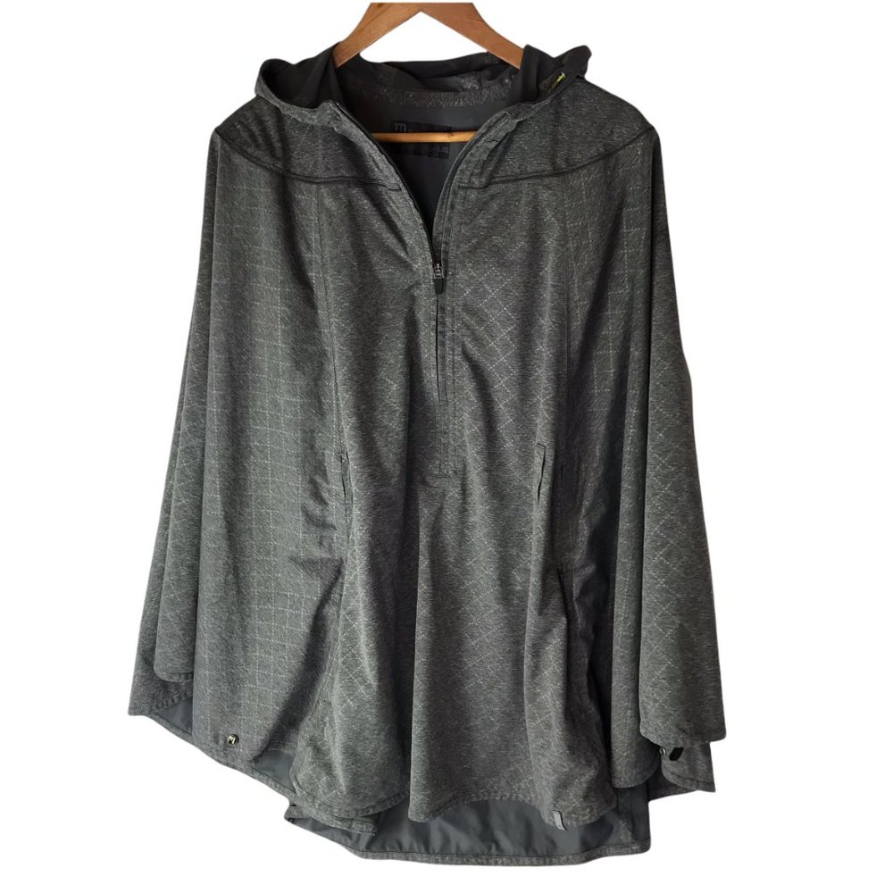 M by NOVARA Zip Hooded Cycling Cape Poncho Gray Size Women's L/XL. Zip Pockets.